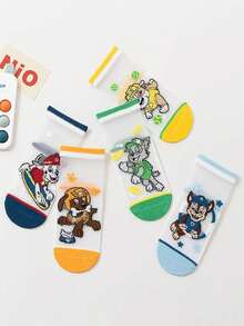Paw Patrol 5/10双装汪汪队立大功儿童薄款水晶网眼卡通透气中筒袜，适合春夏穿着，尺码2-14岁 - 彩色 - 查看 2