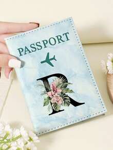 1pc A-Z 26 Letters Fashionable Letter Print Stylish Burgundy Passport Cover, Premium PU Leather Passport Wallet With Multi-Card Pockets For Credit Cards, Boarding Passes, And IDs, Compact And Portable Travel Essentials Organizer For Women, Men - Pink - View 109