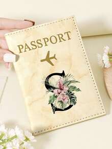 1pc A-Z 26 Letters Fashionable Letter Print Stylish Burgundy Passport Cover, Premium PU Leather Passport Wallet With Multi-Card Pockets For Credit Cards, Boarding Passes, And IDs, Compact And Portable Travel Essentials Organizer For Women, Men - Pink - View 19