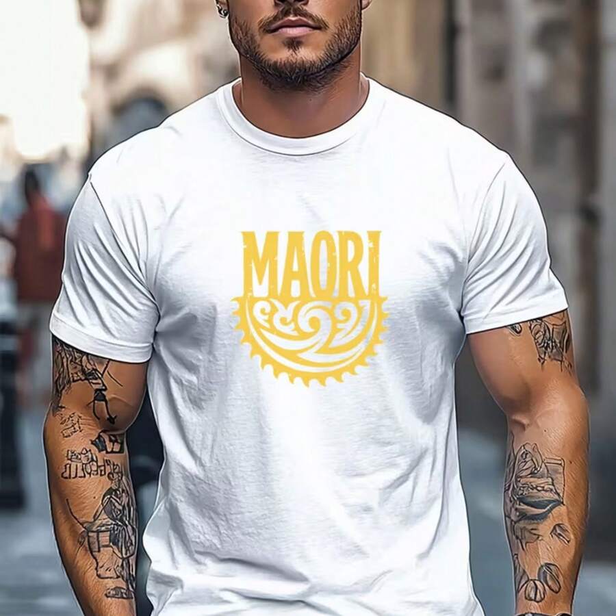 Printed T-Shirt For Men And Women - 白色 - 查看 1