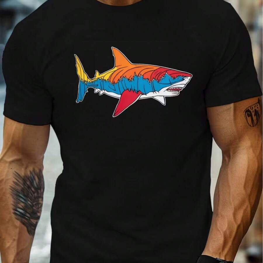 Printed T-Shirt For Men And Women - Black - View 1