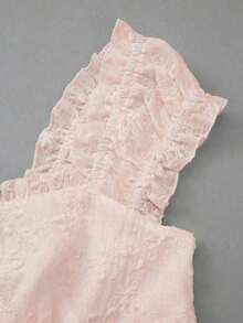 Nuevo vestido mini elegante con diseño de jacquard rosa, estilo dulce y picante de resort, atuendo de campo pastoral, ceremonia de graduación, estilo universitario, vacaciones de verano, playa, fiesta, boda - Rosa Pálido - Ver 6