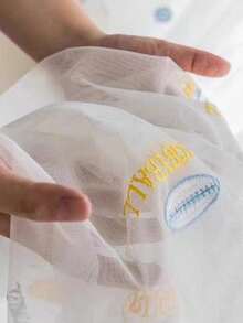 1 buah Tirai Tipis Bordir Bola Olahraga Anak, Transparan untuk Privasi di Kamar Tidur Anak, Jendela dari Lantai hingga Langit-langit - MultiWarna - View 3