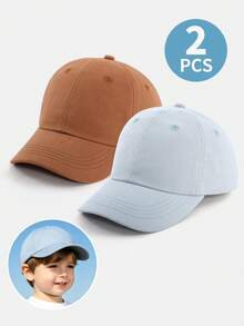 2pcs Adjustable Baseball Cap For Toddler Boys, 3 Months - 7 Years Old Kids Sun Hat, Breathable UV Protection Suitable For Outdoor, Beach, Camping, Casual Wear - 2pcs - View 18