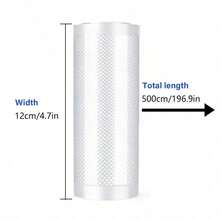 商用級網格食品真空密封袋捲 20x500cm，加厚通用食品保存袋，防冷凍灼傷食品儲存袋，舒肥慢煮餐點準備袋，廚房用品，父親節夏季烤肉露營多用途保存捲 - 查看 14