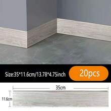 20pcs Self-Adhesive Plastic PE Baseboard Trim, Easy Installation, Wall Corner Tile Edge Protector, Home Door Frame & Corner Decorative Strips - Skirting Board - View 8