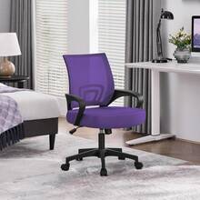 Modern Ergonomic Office Chair Adjustable Swivel Mesh Computer Chair With Back Support Arms Wheels For Home Work Students Study Black - Purple - View 9