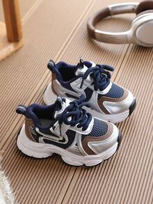1 Pair Kids Mesh Sneakers, Boys' Spring/Summer Breathable Toddler Mesh Shoes, Girls' Anti-Slip Sports Shoes, - Blue - View 4