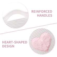 1 chiếc giỏ lớn đan bằng dây cotton hình trái tim màu hồng, giỏ tròn đựng đồ giặt và đồ chơi, giỏ vải có tay cầm. - Nhiều màu - Xem 5
