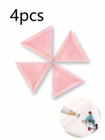 4-Piece Triangular Sorting Tray Magic Flip-Up Flat-Bottom Diamond Arrangement Tray Rhinestone Pearl Sorting And Organizing Tool