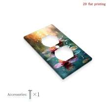 1pc Lotus Pond Sunlight Print Switch Panel Cover, Artistic Decorative Wall Sticker, Bedroom Kitchen Decor, Funny Home Accessory For Renovation And Atmosphere - Multicolor - View 8