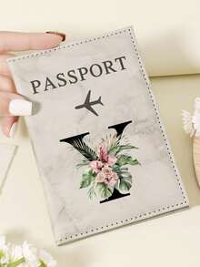 1pc A-Z 26 Letters Fashionable Letter Print Stylish Burgundy Passport Cover, Premium PU Leather Passport Wallet With Multi-Card Pockets For Credit Cards, Boarding Passes, And IDs, Compact And Portable Travel Essentials Organizer For Women, Men - Pink - View 121