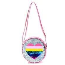 8pcs/Set Glitter Unicorn & Heart Shaped Crossbody Bag, Rainbow Sequin Fanny Pack For Kids, Students, Teens Girls Cartoon Shoulder Bag - Multicolor - View 12