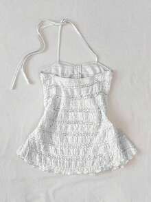 Nuevo top de tirantes finos ajustado y sexy con espalda descubierta para mujer - Blanco - Ver 2