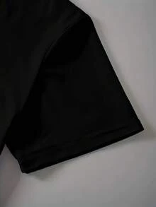 Camiseta de manga corta para niños con estampado de K-Pop, 120-170 cm, cuello redondo, recuerdo para fanáticos de K-Pop, transpirable y lavable a máquina - Negro 1 - Ver 3