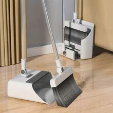 1 Set 3-In-1 Broom And Dustpan, Home Sweeping Brush Scraper Combo: Soft Bristle Broom, Dustpan And Brush Set - Non-Stick, Suitable For Home, Office, School, Dorm - Perfect Christmas Gift, Cleaning Brush - Triple - View 8