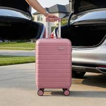 Hand Luggage Box, Trolley Box, Carry-On Luggage, 20-Inch Luggage Box, Mech-Anoid Style Luggage Box, ABS Material, Carry-On Bag, 360° Rotating Wheels, Silent Wheels, New Product Launch, Suitable For Students, Families, Schools, Business Travel And Outings. - Pink - View 4