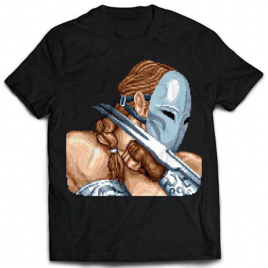 Vega Claw SF2 Portrait Shirt UniS1ex220g Cla-Ssic Cotton T-Shirt - UniS-Ex - The Shirt You A-Lways NeededSuitable For All People, Whether WoM-En Or M-Enhigh-Quality Durable Fabric Suitable For All Seans,Ft To The Touch But Built To LastBreathabletops WoM.En Fall OutfiT.S For WoM.En VaC.Ation OutfiT.S WoM.En Easter, St. Patrick's Day Costume - 黑色 - 查看 1