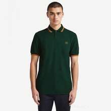 Men Polo Shirts - 綠色雙黃邊 - 查看 1