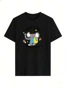 Stylish And Cheerful Short-Sleeved T-Shirt For Children. This  Short-Sleeved T-Shirt For Spring And Summer 2026 Is Made In Mexico And Weighs 180 Grams. It Features A Cartoon Print And A Couple Design, Making It Suitable For Indoor Or Outdoor Wear. The Crew Neck Is Unisex And Ideal For Both Office And Leisure. One-Pack. - BK-P631577SLNDXZGY509 - 查看 2