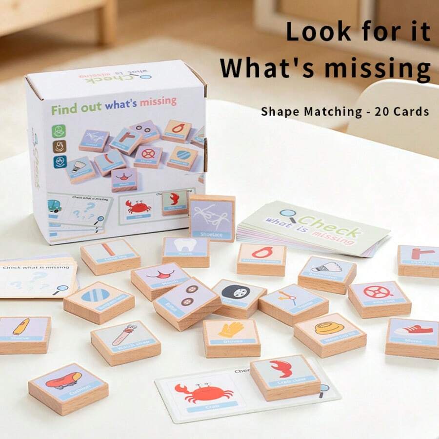 Children's Matching Puzzle Game - Find The Missing Piece, Educational Matching Building Blocks, Life Knowledge Matching Desktop Confrontation Toys, Holiday Gifts