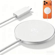 TIMESS Peng charger nirkabel portabel Qi2.2 25W, peng charger nirkabel magnetik, produk bersertifikasi Qi2 25W, antarmuka USB, pengisian cepat, desain ringan, kompatibel dengan iPhone 17/16/15/14/13/12 Pro Max Mini, kompatibel dengan iPhone 17 Pro Max - Putih - View 13