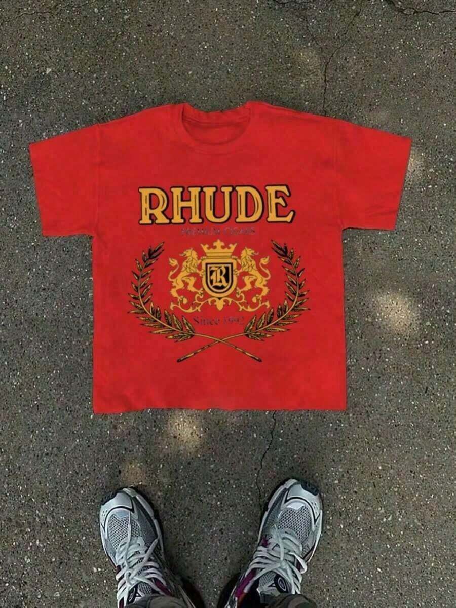 Premium Brand - A Tribute To Men's T-Shirts, Casual Soft Short-Sleeve Pure Cotton Weightless T-Shirts, Round Neck, 100% Cotton, Soft Fabric, Short Sleeve, Breathable And Cool - 紅色 - 查看 1