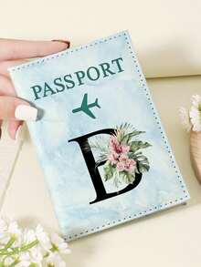 1pc A-Z 26 Letters Fashionable Letter Print Stylish Burgundy Passport Cover, Premium PU Leather Passport Wallet With Multi-Card Pockets For Credit Cards, Boarding Passes, And IDs, Compact And Portable Travel Essentials Organizer For Women, Men - Pink - View 125