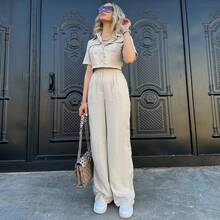 Women Two-Piece Outfits - Apricot - View 4