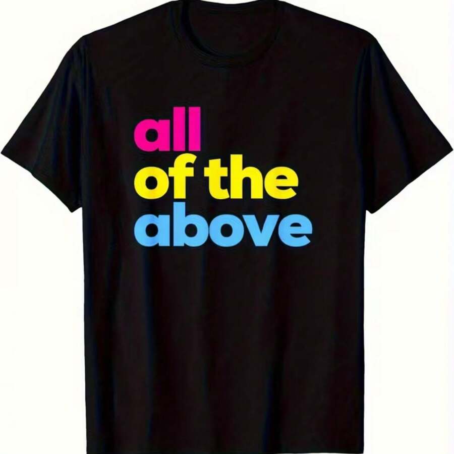 Printed T-Shirt For Men And Women - Black - View 1