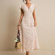 Women's Elegant Polka Dot Print Contrast Lace Long Dress,Polka Dot Dress,Brown Dress,Country Dress,Casual Dresses For Women, Elegant Dress Women,Vacation Outfits Women,Work Outfits For Women,Spring/Summer Women Dress Maxi Dress Zanea Dress For Woman Ladies Dresses Tea Party Dresses For Women Retro Dresses For Women Polka Dot Dresses For Women Brown Dresses For Women - Multicolor - Ver 6