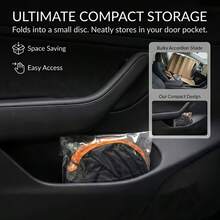2026 New Portable Insulated Sunshade, One-Piece Car Sunshade, Specially Designed For Car Front Windshield, Titanium Silver Upgraded Thickened Sunshade, Effectively Blocks Sunlight, Easy To Install, High-Quality Fabric, Practical For Car Interior In Summer, Suitable For Travel And Camping, Fits Sedans, SUVs And Trucks - Black - View 7