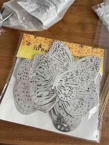 This Set Includes 12 Pcs 3D Hollow Butterfly Wall Stickers. They Can Be Used For Cake Decoration, Wedding Decoration, Living Room Decoration, Home Decoration, Butterfly Themed Decoration, Gender Reveal Party Decoration, Room Decoration And Wall Decoration. We Also Provide Customized Service. These High-Quality Self-Adhesive 3D Butterfly Wall Stickers Are Perfect For Home Decor, Weddings, Holidays And Creative Holiday Decorations. - One Size - View 8