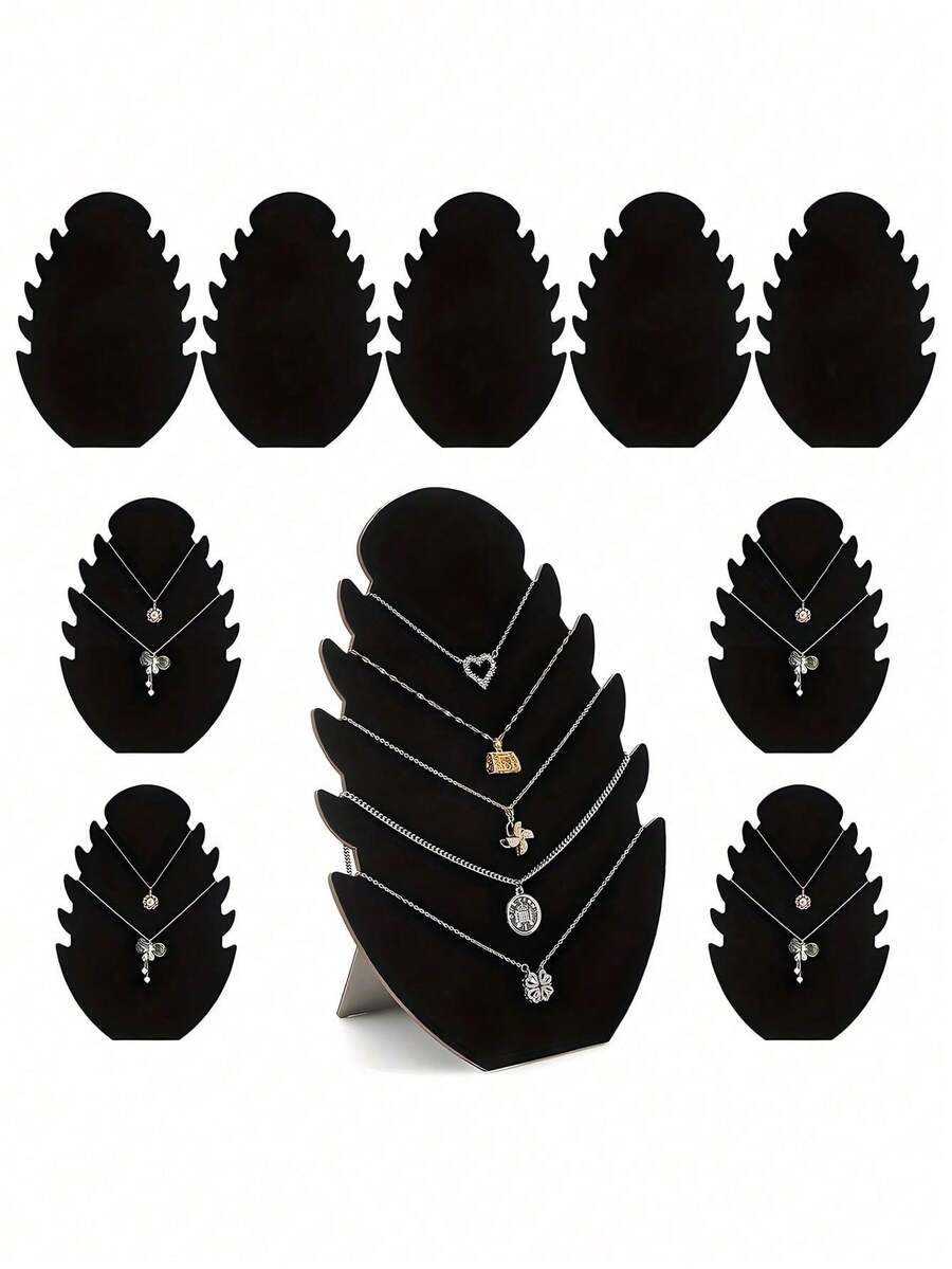 10/5/1pc Jewelry Display Stand, Bust Display Stand, Leaf-Shaped Necklace Stand, Earring Display Stand, Jewelry Tower Stand, Multi-Functional Jewelry Storage Rack, Jewelry Store Display, Home Storage, Essential Jewelry Organizer - Multicolor - View 1