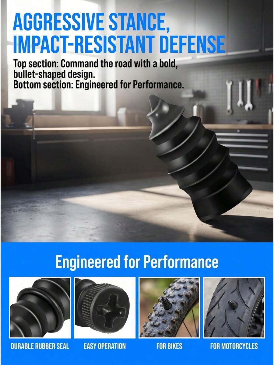 30/90/150Pcs Quick Tubeless Tire Repair Rubber Screws Kit ,Self-Service Puncture Repair Nails With Storage Capsules, No Disassembly Tire Patch Plugs For Car, Motorcycle, ATV, Scooter & Truck - Black - View 1