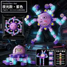 Flip Face Finger Spinner, Glow In The Dark Transformable Stress Relief Finger Spinner - Multicolor - View 5