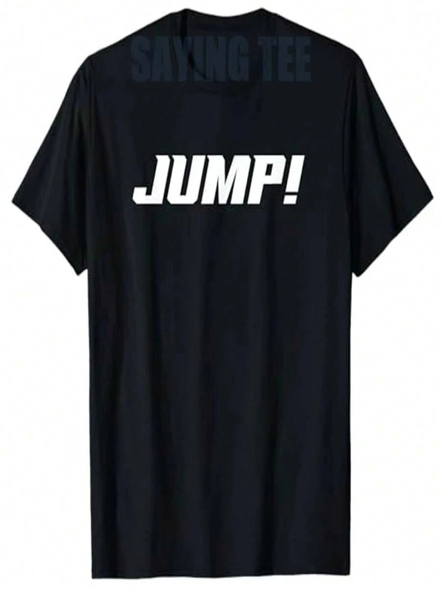 Jump! K-Pop "I Love K-Pop" Letter Print T-Shirt, Y2K Design T-Shirt, Simple Urban Style, Original Gift, Women's Clothing. - 黑色 - 查看 1