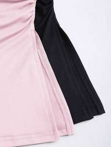 Top corto con pliegues tipo bandeau de moda casual para mujer - Multicolor 4 - Ver 3
