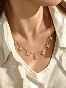 1 chiếc dây chuyền mạ vàng 18k, kiểu dáng đa năng, phù hợp cho các buổi hẹn hò, tụ họp, làm quà tặng và đeo hàng ngày. - Vàng - Xem 4