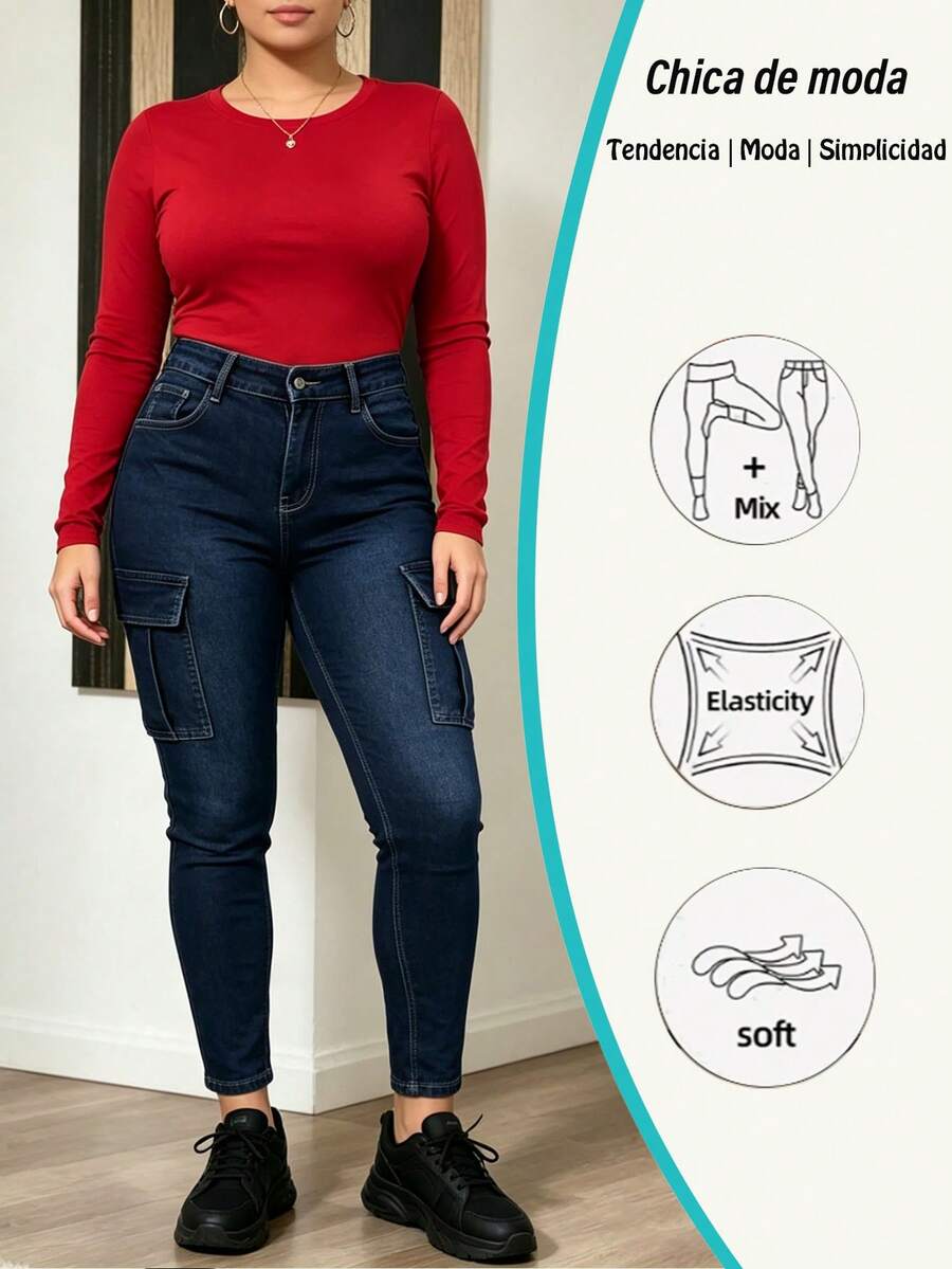Pantalones De Mezclilla Mujer Jeans De Mezclilla Mujer Pantalon De Mezclilla Dama Baggy Jeans Mujer Con Bolsillos Laterales Casual - Pantalones vaqueros 2062-1 - Ver 1