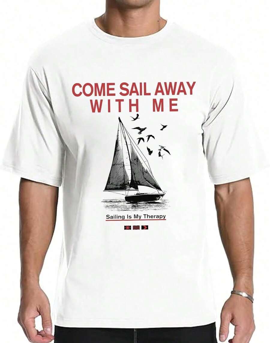 Camisetas Gráficas para Hombre, Manga Corta, Estampado de Surf, Cuello Redondo, Algodón, Casual, Camisetas WAVERIDER para Hombre FTIN - Blanco - Ver 1