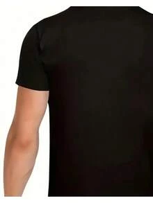 Camiseta Casual de Manga Corta para Hombre con Estampado de Araña, Ideal para Deportes al Aire Libre en Verano, Hecha de Tejido de Punto con Cuello Redondo, Corte Regular - Negro - Ver 4