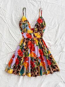 Vestido corto con estampado de limones coloridos para mujeres en vacaciones de primavera, outfit de San Valentín, atuendos de verano, vestido de cumpleaños - Multicolor 6 - Ver 4
