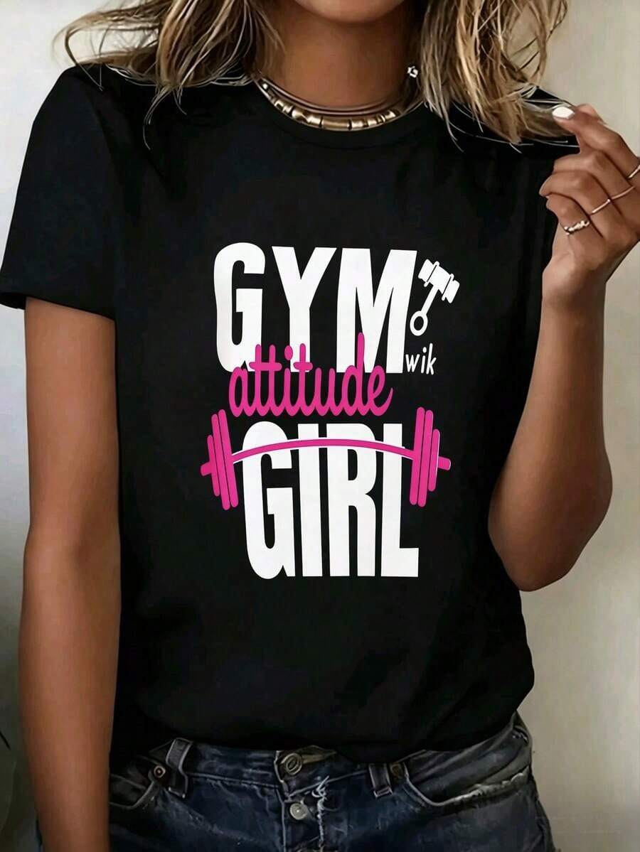Camiseta de punto blanca informal para mujer, de manga corta, cuello redondo y hombros caídos, para comodidad en verano. - Negro-1 - Ver 1