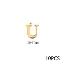 10Pcs 304 Stainless Steel 18K Gold Plated Letter Charms, Alphabet Initial Pendants For DIY Jewelry Making - Pendants - View 42