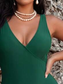 Plus Size One-Pieces - màu xanh lá - Xem 5