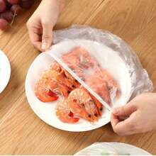 100/200/300片装一次性弹性食品保鲜膜盖，可拉伸PE塑料碗盖，防漏防尘，适用于厨房食品储存 - 多色 - 查看 2
