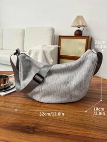LECEY Túi đeo chéo thể thao unisex, mẫu túi đeo chéo hình bánh bao mùa xuân 2026 mới. - Màu xám đen - Xem 9