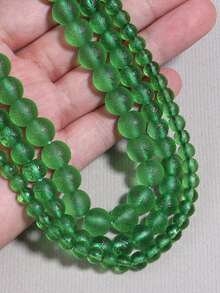 1 Hebra de Cuentas de Moldavita Verde Natural de 6-10mm, Cuentas Sueltas de Meteorito Checo Mate Esmerilado, Suministros para Hacer Joyas DIY y Manualidades de Pulseras - Multicolor - Ver 2