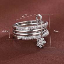 1pc 4-Circle Detachable Flower Design Cubic Zirconia Inlaid Ring For Women - Multicolor - View 6